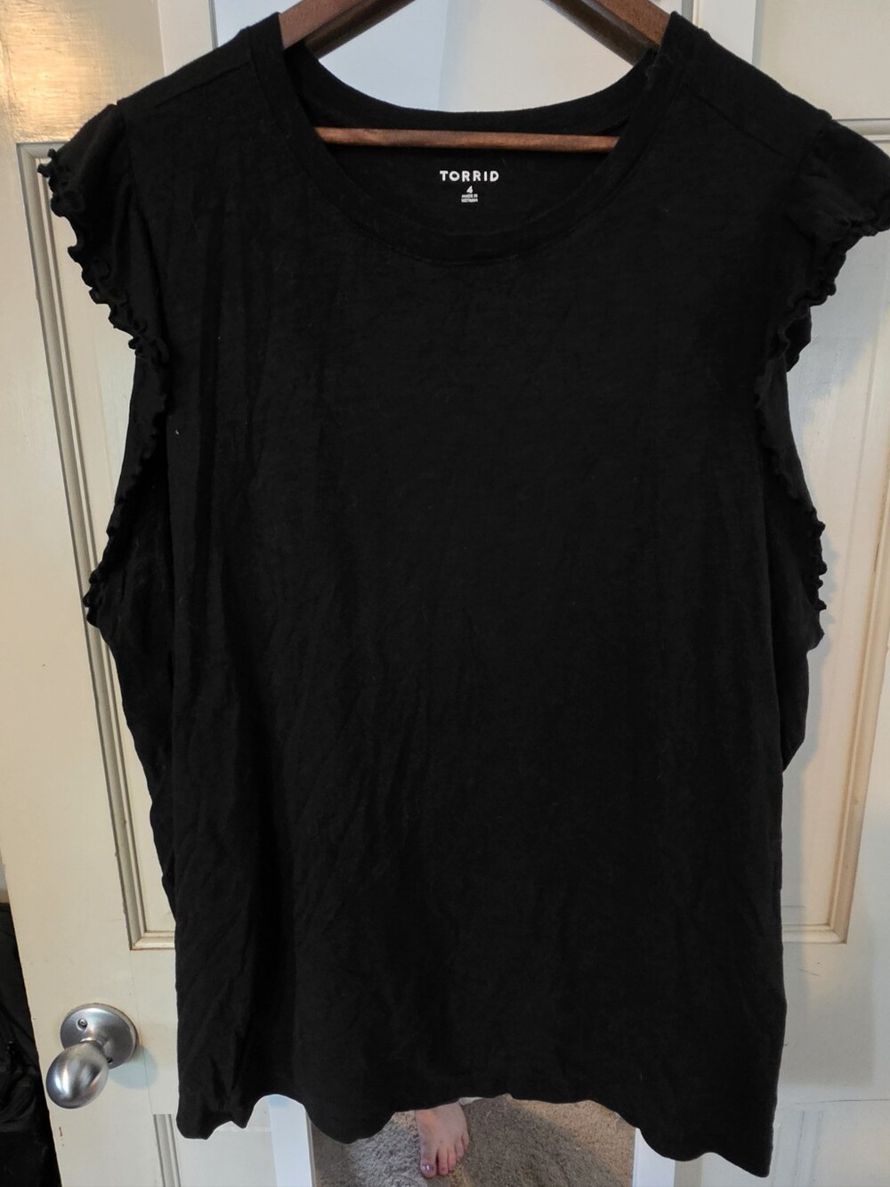 torrid Black Ruffle Sleeve Tank Top